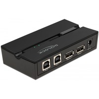DeLOCK 11492 dati del computer switcher, Commutatore USB Nero, 0,48 Gbit/s, Nero, Plastica, 106 mm, 56 mm, 25 mm