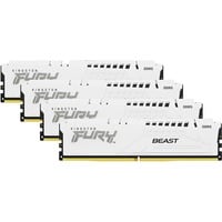 Kingston FURY FURY Beast 128 GB 5600 MT/s DDR5 CL40 DIMM (Kit da 4) White XMP, Memoria bianco, 128 GB, 4 x 32 GB, DDR5, 288-pin DIMM, Bianco