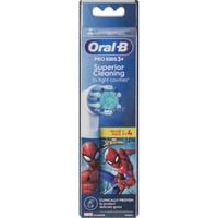 Procter & Gamble Oral-B Kids Spiderman Confezione da 4, Testina bianco, 4 pz, Multicolore, Bianco, Spider-Man, 3 anno/i, Blister