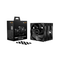 be quiet! Pure Wings 3 120 mm PWM Reverse Triple Pack Black Case per computer Ventilatore 12 cm Nero 3 pz, Ventola Nero, Ventilatore, 12 cm, 1500 Giri/min, 80 m³/h, Nero