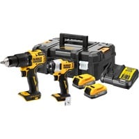 DEWALT POWERSTACK pacchetto combo a batteria DCK2062E2T, 18Volt, con avvitatore a impulsi, Cordless giallo/Nero