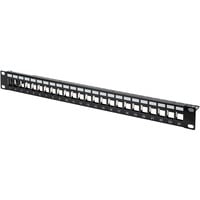 Digitus Pannello patch modulare, 24 porte, Patch Panel Nero, 24 porte, Nero, Montaggio a rack, 1U, 483 mm, 1,5 mm, 560 mm