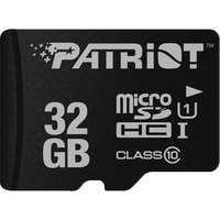 Patriot PSF32GMDC10 memoria flash 32 GB MicroSDHC UHS-I Classe 10 Nero, 32 GB, MicroSDHC, Classe 10, UHS-I, 80 MB/s, Class 1 (U1)