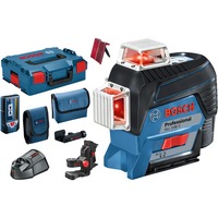 Bosch Laser a linee GLL 3-80 C Professional, ricevitore laser LR 7, L-BOXX, Attraversare la linea laser blu/Nero