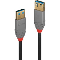 Lindy 36762 cavo USB USB 3.2 Gen 1 (3.1 Gen 1) 2 m USB A 5 Gbit/s Nero, Cavo di prolunga Nero/grigio, 2 m, USB A, USB A, USB 3.2 Gen 1 (3.1 Gen 1), 5 Gbit/s, Nero