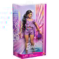 Mattel Barbie Deluxe Style in outfit metallico viola, Bambola 