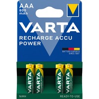 Recharge Accu Power AAA 800 mAh Blister da 4 (Batteria NiMH Accu Precaricata, Micro, ricaricabile, pronta all''uso)
