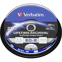 Verbatim M-Disc 4x BD-R 25 GB 10 pz, Dischi Blu-ray 25 GB, BD-R, Fuso, 10 pz