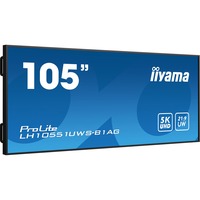 iiyama LH10551UWS-B1AG visualizzatore di messaggi Pannello piatto per segnaletica digitale 2,66 m (104.7") LED 500 cd/m² UltraWide 5K HD Nero 24/7, Public Display Nero, Pannello piatto per segnaletica digitale, 2,66 m (104.7"), LED, 5120 x 2160 Pixel, 24/7