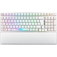 ASUS ROG Strix Scope II 96 RX Wireless tastiera Gaming USB + RF Wireless + Bluetooth Bianco, Tastiera da gioco bianco, 96%, Con cavo e senza cavo, USB + RF Wireless + Bluetooth, Interruttore ottico a chiave, LED RGB, Bianco