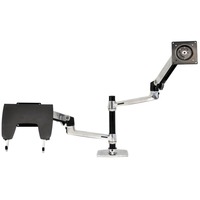 Ergotron LX Series Dual Stacking Arm 61 cm (24") Argento Scrivania argento, 18,1 kg, 61 cm (24"), 75 x 75 mm, 100 x 100 mm, Regolazione altezza, Argento
