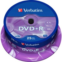 Verbatim VB-DPR47S2A DVD vergini DVD+R, 120 mm, Fuso, 25 pz, 4,7 GB