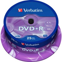 Verbatim VB-DPR47S2A DVD vergini, Supporti vergini DVD DVD+R, 120 mm, Fuso, 25 pz, 4,7 GB