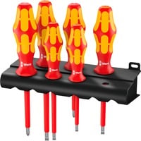 Wera 160 i/6 Set di cacciaviti Kraftform Plus Serie 100 + supporto, Cacciavite rosso/Giallo
