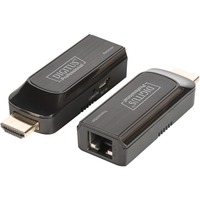 Digitus DS-55203 moltiplicatore AV Ricevitore e trasmettitore di rete Nero, Estensione HDMI Ricevitore e trasmettitore di rete, 50 m, Nero