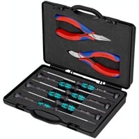 KNIPEX Set di pinze elettroniche, 8 pezzi, Set pinze grigio/Blu