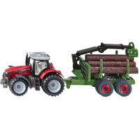 SIKU BLISTER Massey Ferguson con rimorchio forestale, Veicolo modello 