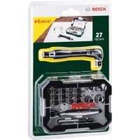 Bosch Set di punte per avvitatori e cricchetto, 27 pezzi, Pistola verde