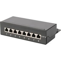 Digitus Desktop CAT 6, pannello patch classe E, schermato, Patch Panel Nero, pannello patch classe E, schermato, RJ-45, Cat6, Nero, 285 mm, 55 mm, 778 g