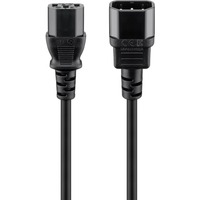 goobay 95125 cavo di alimentazione Nero 1 m IEC C14 IEC C13, Cavo di prolunga Nero, 1 m, IEC C14, IEC C13, H05VV-F3G, 250 V