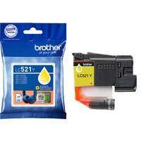 Brother LC521Y cartuccia d'inchiostro 1 pz Originale Giallo Giallo, 1 pz, 500 pagine, Confezione singola