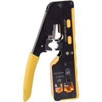 Digitus Strumento di crimpatrice multimodulare, Pass through, Pinza crimpatrice giallo