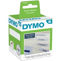 Dymo LW - Etichette per cartelle sospese - 12 x 50 mm - S0722460, Etichetta bianco, Bianco, Etichetta per stampante autoadesiva, Carta, Permanente, Rettangolo, LabelWriter