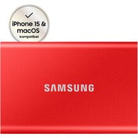 SAMSUNG Portable SSD T7 1 TB USB tipo-C 3.2 Gen 2 (3.1 Gen 2) Rosso, Disco a stato solido rosso, 1 TB, USB tipo-C, 3.2 Gen 2 (3.1 Gen 2), 1050 MB/s, Protezione della password, Rosso