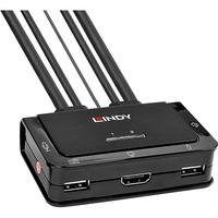 Lindy 42345 switch per keyboard-video-mouse (kvm) Montaggio rack Nero, Switch KVM Nero, 4096 x 2160 Pixel, 4K Ultra HD, Montaggio rack, Nero