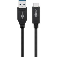 goobay 41073 cavo USB 0,5 m USB 3.2 Gen 2 (3.1 Gen 2) USB A USB C Nero Nero, 0,5 m, USB A, USB C, USB 3.2 Gen 2 (3.1 Gen 2), 10000 Mbit/s, Nero