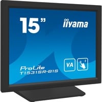 iiyama T1531SR-B1S Monitor PC 38,1 cm (15") 1024 x 768 Pixel XGA LCD Touch screen Nero, Monitor LED Nero (opaco), 38,1 cm (15"), 1024 x 768 Pixel, XGA, LCD, 18 ms, Nero