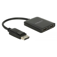 DeLOCK 87769 ripartitore video DisplayPort 2x HDMI Nero, DisplayPort, 2x HDMI, 3840 x 2160 Pixel, Nero, Plastica, 1.4/2.2