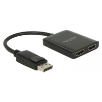 DeLOCK 87769 ripartitore video DisplayPort 2x HDMI, Splitter HDMI Nero, DisplayPort, 2x HDMI, 3840 x 2160 Pixel, Nero, Plastica, 1.4/2.2