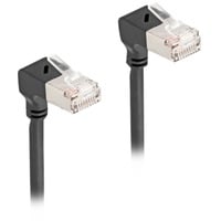 DeLOCK Cavo patch RJ-45 Cat.6a S/FTP, Slim 90° angolato Nero