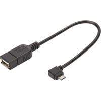 Digitus Adattatore USB 2.0, connettore Micro USB 90° > presa USB-A Nero