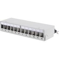 Digitus Pannello patch modulare da scrivania, 12 porte, schermato, Patch Panel grigio chiaro