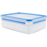 Emsa 508556 recipiente per cibo Quadrato Contenitore 1 L Trasparente 1 pz, Casella trasparente/Blu, Contenitore, Quadrato, 1 L, Trasparente, Polipropilene (PP), Elastomero Termoplastico (TPE), Polipropilene (PP)/Elastomero termoplastico (TPE)