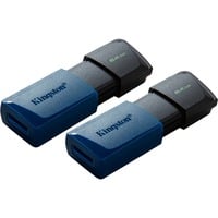 Kingston DataTraveler 64GB USB3.2 Gen 1 Exodia M (Nero + Blu) - 2 Pieces, Chiavetta USB blu/Nero, 64 GB, USB tipo A, 3.2 Gen 1 (3.1 Gen 1), Lamina di scorrimento, 20 g, Nero, Blu