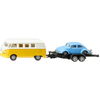 SIKU VW T1 with trailer and VW Beetle Set di modelli di auto Preassemblato 1:50, Veicolo modello Set di modelli di auto, Preassemblato, 1:50, Qualsiasi tipo, Metallo, Plastica, 3 pz