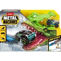 ZURU Metal Machines - Set di gioco Attacco del coccodrillo Pista da corsa + Auto, Ippodromo 4 anno/i, Multicolore
