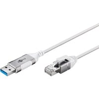 goobay Cavo adattatore Ethernet USB-A 3.2 Gen1 > RJ-45, Slim bianco