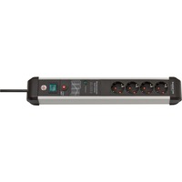 Brennenstuhl Multipresa Premium-Protect-Line 4 vie, Ciabatta Nero/alluminio