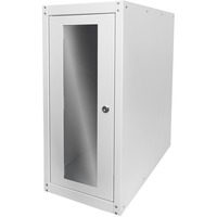 Digitus Alloggiamento per computer con sportello in vetro, su rotelle, chiudibile con fessure di ventilazione, IT armadio grigio chiaro, su rotelle, chiudibile con fessure di ventilazione, Rack indipendenti, Lucchetti, Grigio