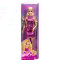 Mattel Barbie Fashionista Bambola con vestito metallico rosa con ritaglio a forma di cuore 