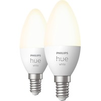 Philips Hue Candela - lampadina connessa E14 - (confezione da 2), Lampada a LED Philips Hue White Candela - lampadina connessa E14 - (confezione da 2), Lampadina intelligente, Bluetooth/Zigbee, Bianco, LED, E14, Candela