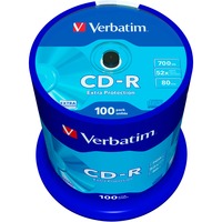 Verbatim CD-R Extra Protection 700 MB 52x 100 pz, CD supporti vergine 52x, CD-R, 120 mm, 700 MB, Scatola per torte, 100 pz