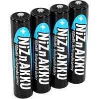 Ansmann 1321-0001 batteria per uso domestico Batteria ricaricabile Mini Stilo AAA Nichel-Zinco (NiZn) Batteria ricaricabile, Mini Stilo AAA, Nichel-Zinco (NiZn), 1,65 V, 4 pz, 550 mAh