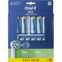 Braun Oral-B Pro Cross Action Testine di Ricambio 10 pezzi, Testina bianco