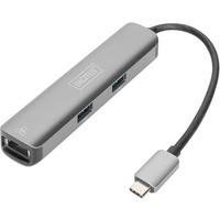 Digitus Dock USB-C™, 5 porte alluminio, 5 porte, USB tipo-C, HDMI, RJ-45, USB 3.2 Gen 1 (3.1 Gen 1) Type-A, 1.4b, 5000 Mbit/s, 3840 x 2160 Pixel, Grigio