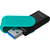 Kingston DataTraveler 128GB Portable USB 3.2 Gen 1 Exodia S (Nero/Turchese), Chiavetta USB Nero/Blu chiaro, 128 GB, USB tipo A, 3.2 Gen 1 (3.1 Gen 1), Girevole, 8,32 g, Nero, Turchese